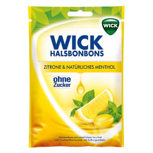 WICK Zitrone & natürliches Menthol Bonb.o.Zucker