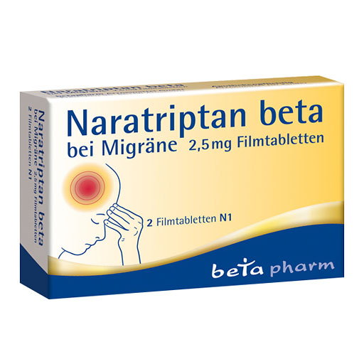 NARATRIPTAN beta bei Migräne 2,5 mg Filmtabletten