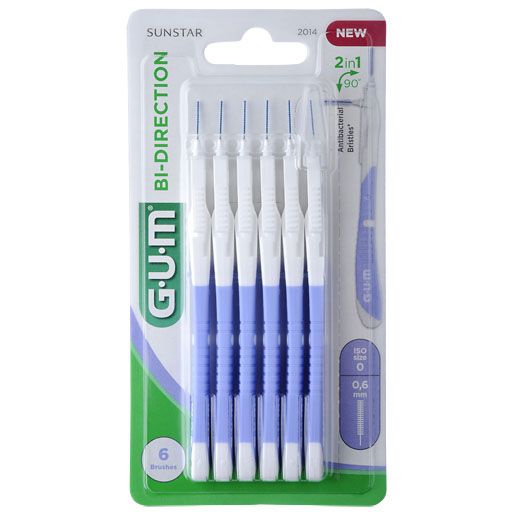 GUM BI-DIRECTION Interdentalb.0,6 mm hellblau