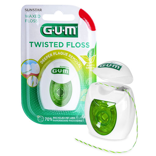 GUM TWISTED FLOSS waxed Zahnseide 50 m