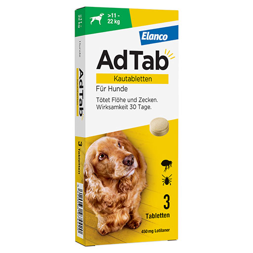 ADTAB 450 mg Kautabletten für Hunde >11-22 kg