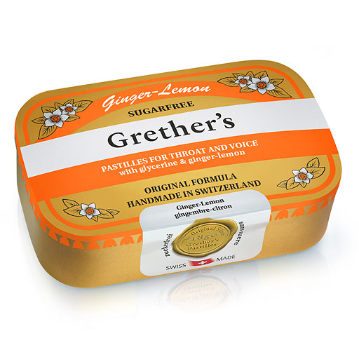 GRETHERS Ginger Lemon zuckerfrei Pastillen Dose